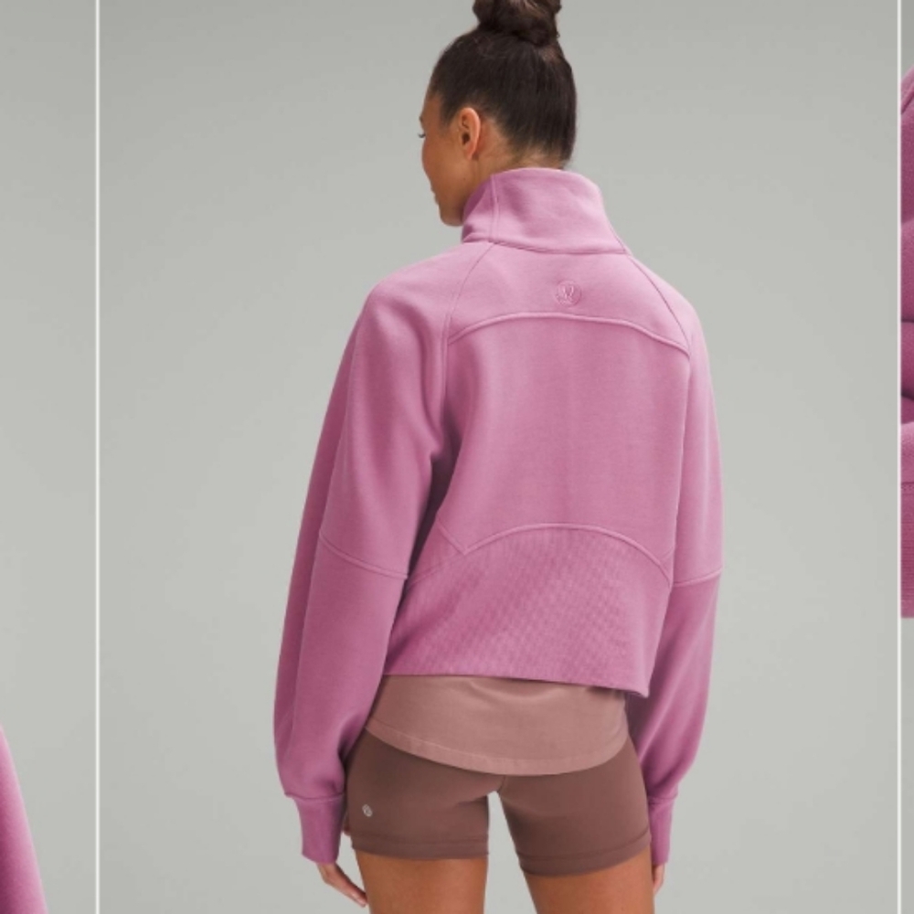 Lululemon Scuba Oversized Funnel Neck Half Zip Velvet Dust M/L - Picture 2 of 8